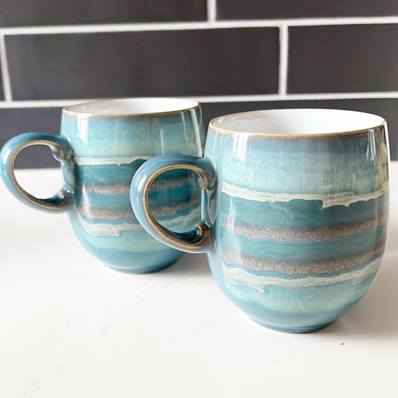 Denby Azure Coast Large Curve Mug Set of 2